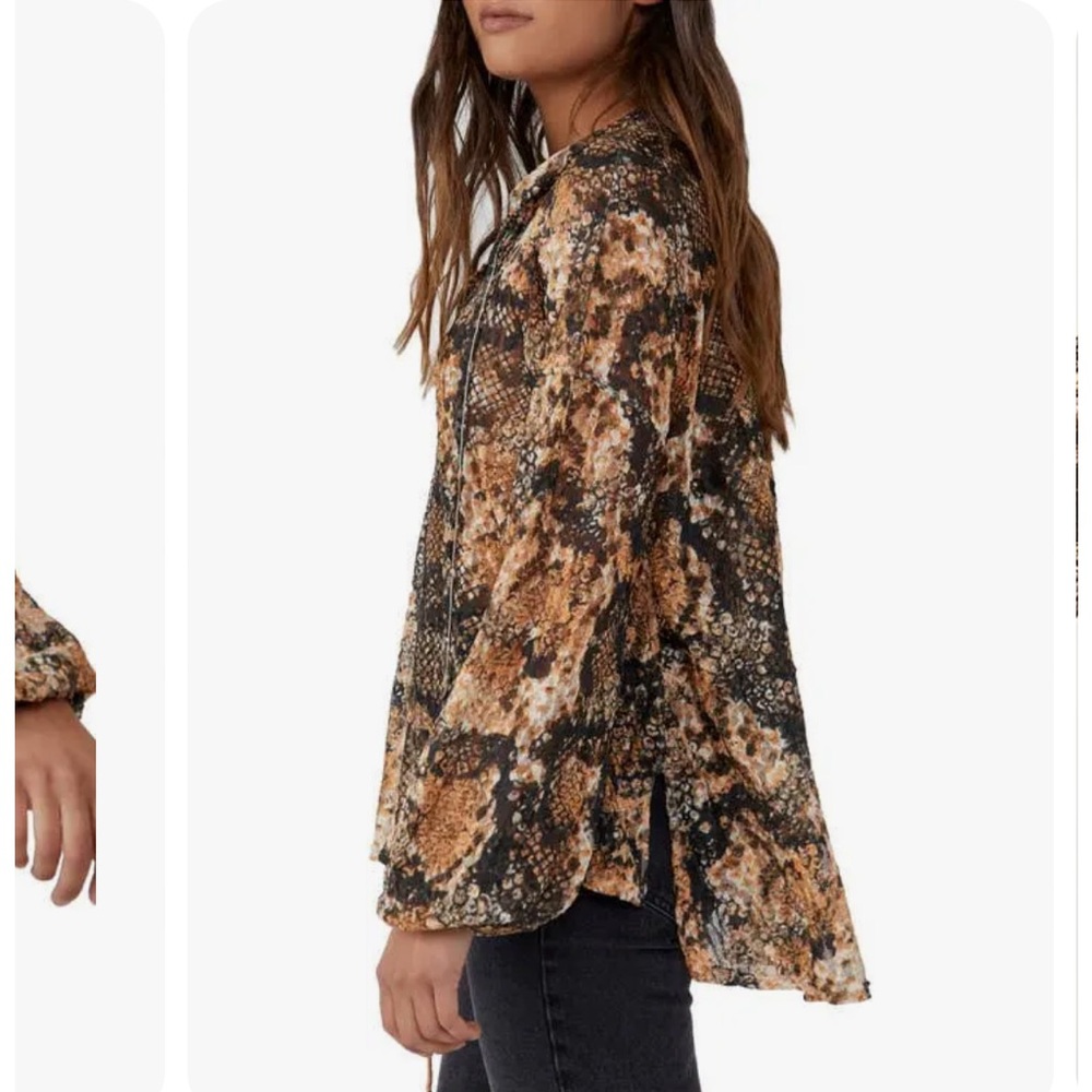Free People Out For the Night snake print tunic top